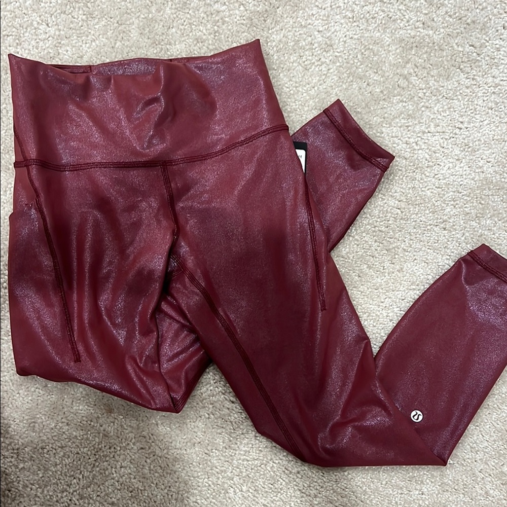 Lululemon Shimmering Burgundy Leggings